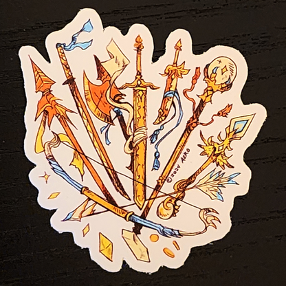 Adventuring Weaponry 2" Premium Sticker