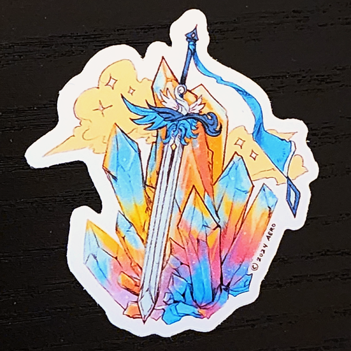 Mystic Crystal Sword 2" Premium Sticker