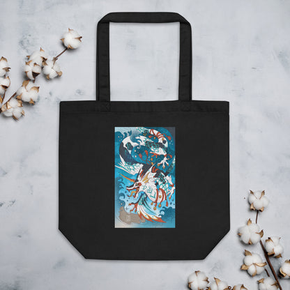 Water Elemental Koi Dragon Eco Tote Bag