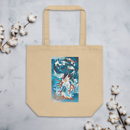 Water Elemental Koi Dragon Eco Tote Bag