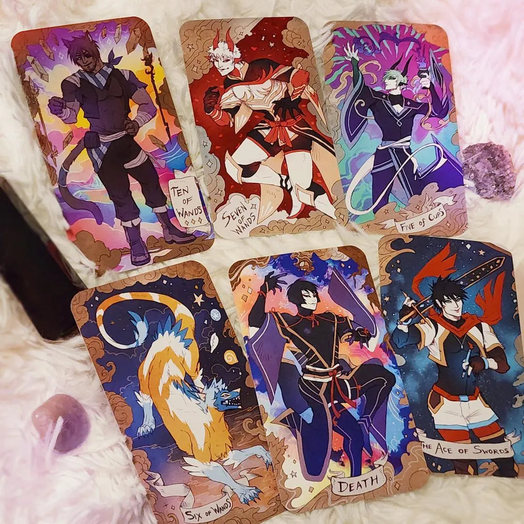 Starry Knight Tarot 160-Card Deck + Book  [lgbtqia+ | gay | M/M | bara | teratophilia | monsters | beginner-friendly]