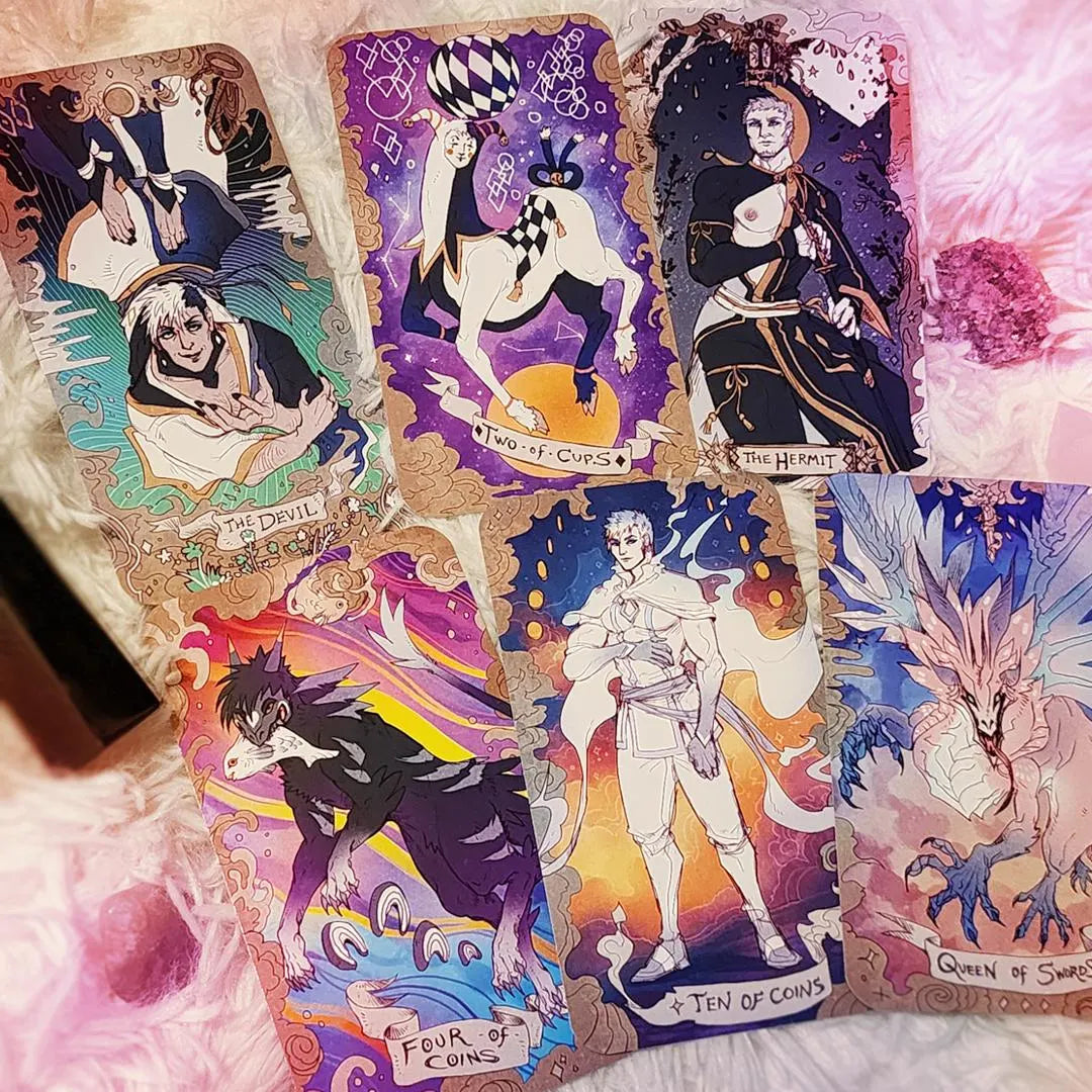Starry Knight Tarot 160-Card Deck + Book  [lgbtqia+ | gay | M/M | bara | teratophilia | monsters | beginner-friendly]