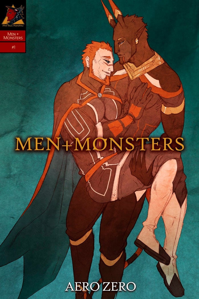MEN+MONSTERS #1 single-issue comic book [bara | monsters | yaoi | NSFW erotica]