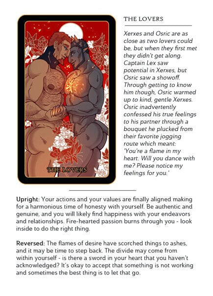 MEN PLUS MONSTERS Tarot Card Deck + Book + Velvet Bag [lgbtqia+ | gay | M/M | bara | teratophilia | monsters | beginner-friendly]