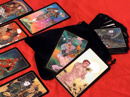 MEN PLUS MONSTERS Tarot Card Deck + Book + Velvet Bag [lgbtqia+ | gay | M/M | bara | teratophilia | monsters | beginner-friendly]