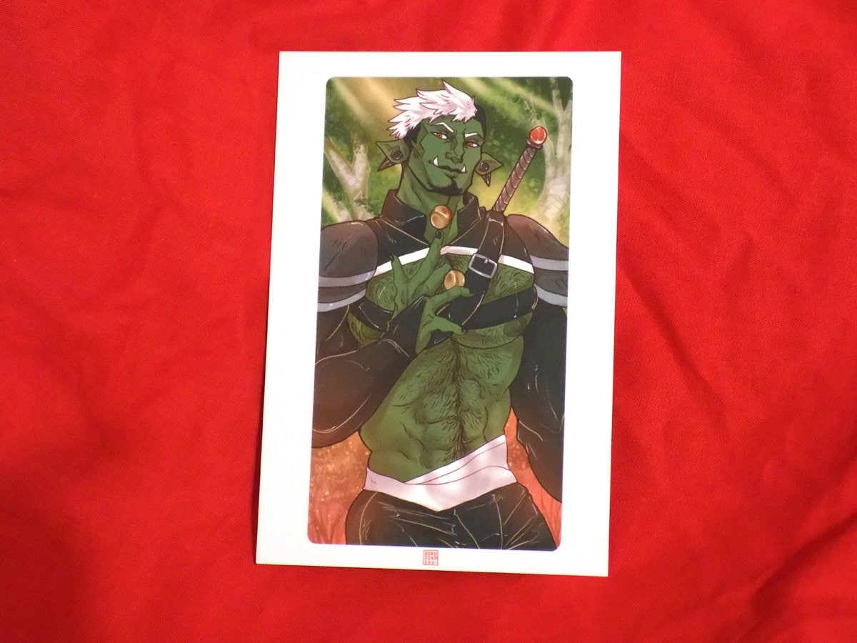ORC 4x6 Art Print [original | fantasy | terato | sexy | bara | monster | postcard]