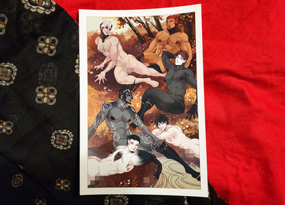 Anthusae 6x9 Uncensored Sexy Male soft to the touch Art Print [original | fantasy | terato | sexy | bara | monster]