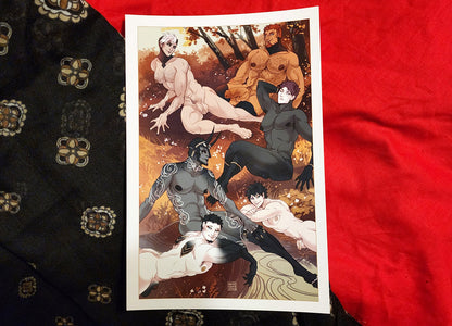 Anthusae 6x9 Uncensored Sexy Male soft to the touch Art Print [original | fantasy | terato | sexy | bara | monster]